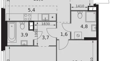 Apartamento 3 habitaciones en North-Western Administrative Okrug, Rusia