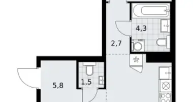 Wohnung 2 zimmer in Troizk, Russland