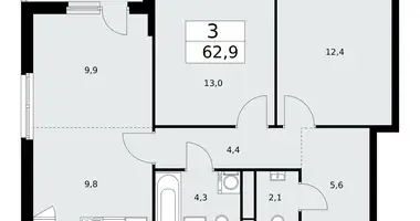 Apartamento 3 habitaciones en poselenie Sosenskoe, Rusia