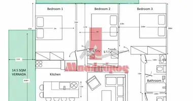 Apartamento 3 habitaciones en Atenas, Grecia