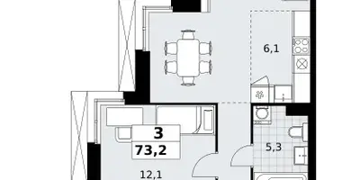 Квартира 3 комнаты в район Коммунарка, Россия