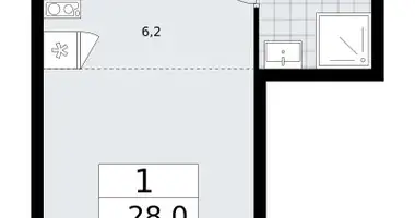 Mieszkanie 1 pokój w Troick, Rosja