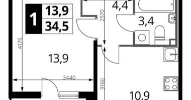 Appartement 1 chambre dans Nekrasovka District, Fédération de Russie