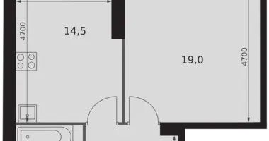 1 room apartment in Moscow, Russia
