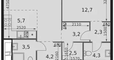 Appartement 2 chambres dans Moscou, Russie