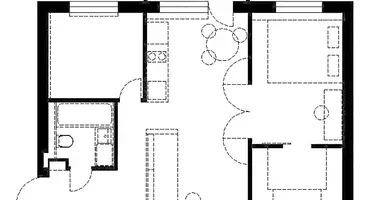 Apartamento 2 habitaciones en Minsk, Bielorrusia