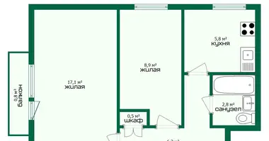 Apartamento 2 habitaciones en Baránavichi, Bielorrusia