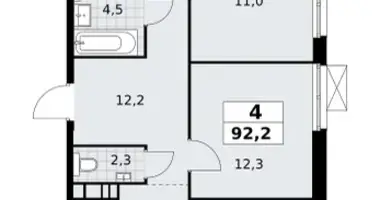 Apartamento 4 habitaciones en South-Western Administrative Okrug, Rusia