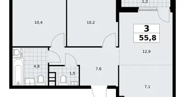 Apartamento 3 habitaciones en South-Western Administrative Okrug, Rusia