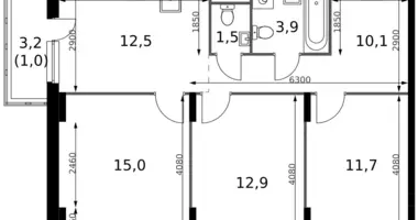 Mieszkanie 3 pokoi w Sapronovo, Rosja