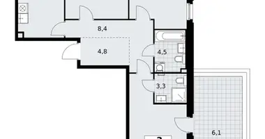 Appartement 3 chambres dans Kommunarka, Russie
