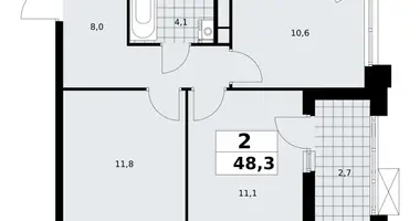 Wohnung 2 zimmer in poselenie Sosenskoe, Russland