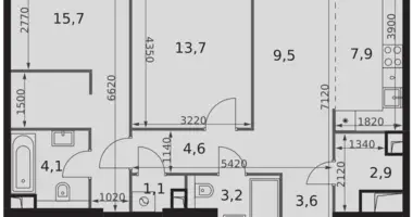 Appartement 2 chambres dans North-Western Administrative Okrug, Fédération de Russie