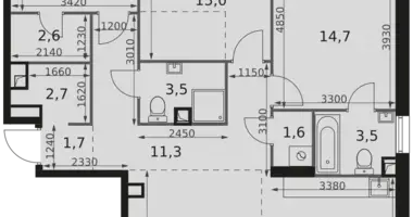 Apartamento 4 habitaciones en Moscú, Rusia