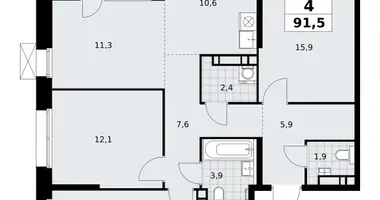 4 room apartment in Kommunarka, Russia