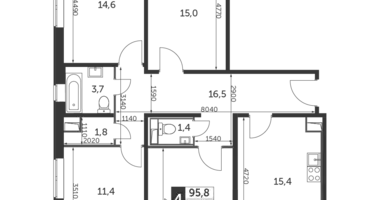 Apartamento 4 habitaciones en Nekrasovka District, Rusia