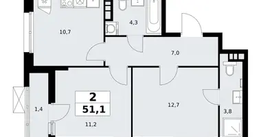 Appartement 2 chambres dans poselenie Sosenskoe, Fédération de Russie