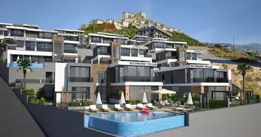 Villa 5 rooms with balcony, with furniture, with elevator in Alanya, Turkey