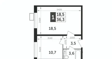 1 room apartment in Leninsky District, Russia