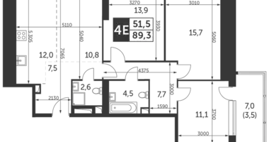 4 room apartment in Konkovo District, Russia