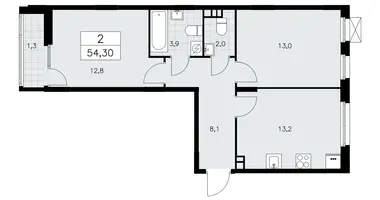 Wohnung 2 Zimmer in poselenie Sosenskoe, Russland