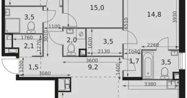 Appartement 4 chambres dans Moscou, Fédération de Russie