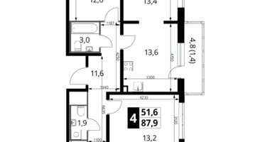 Apartamento 4 habitaciones en Nekrasovka District, Rusia