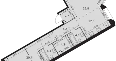 Apartamento 2 habitaciones en Konkovo District, Rusia