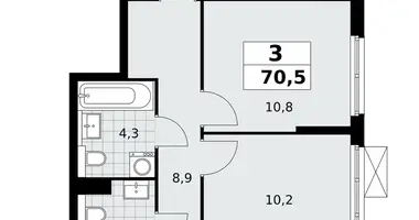 Apartamento 3 habitaciones en poselenie Sosenskoe, Rusia