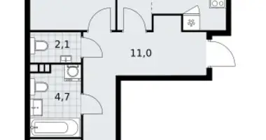 Apartamento 3 habitaciones en poselenie Sosenskoe, Rusia