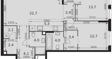 Appartement 3 chambres dans Moscou, Russie