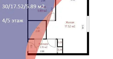 1 room apartment in Minsk, Belarus