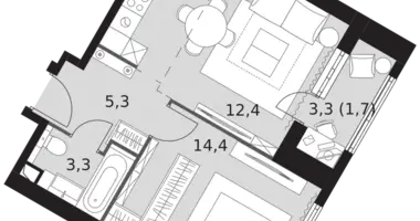 Apartamento 2 habitaciones en Konkovo District, Rusia