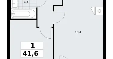 1 room apartment in Troitsk, Russia