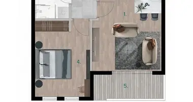 Wohnung 2 zimmer in Bjelisi, Montenegro