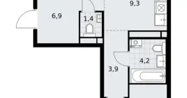 3 room apartment in Postnikovo, Russia