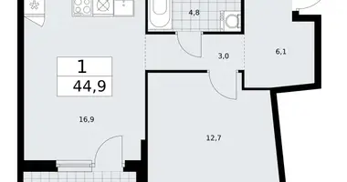 1 room apartment in Troitsk, Russia