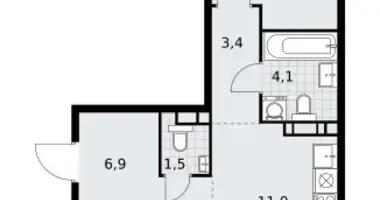 3 room apartment in Vnukovo, Russia
