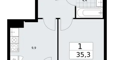 Apartamento 1 habitación en Troitsk, Rusia