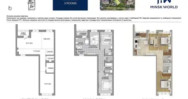 Apartamento 3 habitaciones en Minsk, Bielorrusia