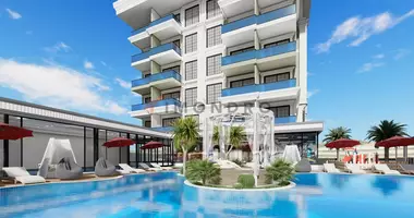 1 room apartment with balcony, with elevator, with air conditioning in Alanya, Turkey