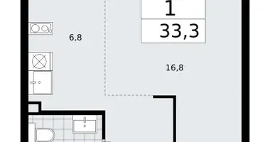 Wohnung 1 zimmer in Troizk, Russland