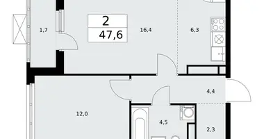 Apartamento 2 habitaciones en poselenie Sosenskoe, Rusia