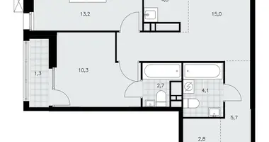 Apartamento 3 habitaciones en poselenie Sosenskoe, Rusia