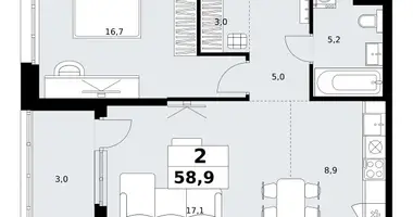2 room apartment in Kommunarka, Russia