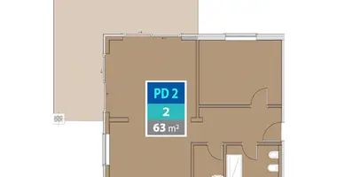 Квартира 2 комнаты в Provodina, Черногория