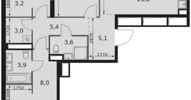 Appartement 3 chambres dans Moscou, Russie