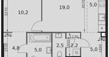 Apartamento 2 habitaciones en North-Western Administrative Okrug, Rusia