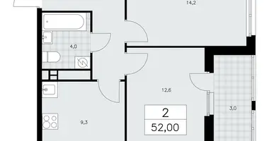 Apartamento 2 habitaciones en poselenie Sosenskoe, Rusia