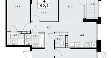 Apartamento 4 habitaciones en poselenie Sosenskoe, Rusia